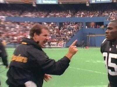 Cowher and Lloyd Cowher gets in the face of Greg Lloyd, another memorable name from the 1990s Steelers teams.