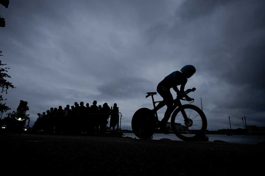 Cycling Tour de France Review Photo Gallery Kazakhstan's Alexey Lutsenko rides during the first stage of the Tour de France cycling race, an individual time trial over 13.2 kilometers (8.2 miles) with start and finish in Copenhagen, Denmark, Friday, July 1, 2022.