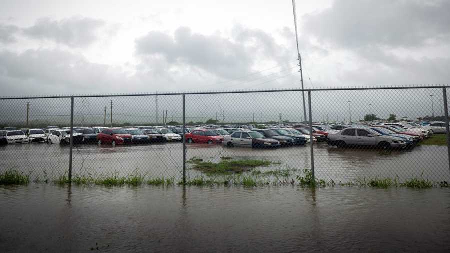 Puerto Rico Tropical Weather A parking lot is flooded due to Hurricane Fiona in Salinas, Puerto Rico, Monday, Sept. 19, 2022.