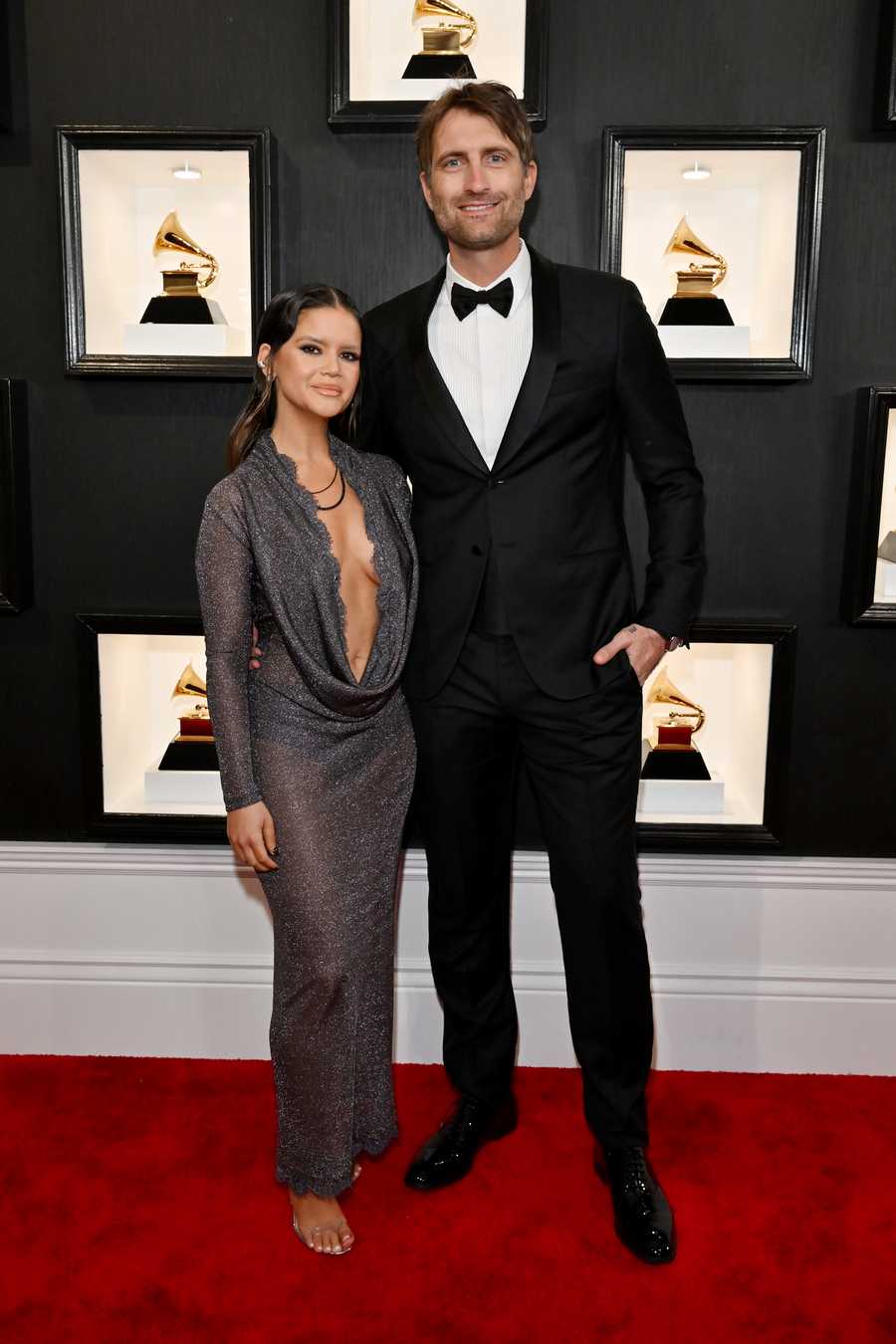 65th GRAMMY Awards - Red Carpet los angeles, california february 05 l r maren morris and ryan hurd attend the 65th grammy awards on february 05, 2023 in los angeles, california photo by lester cohengetty images for the recording academy