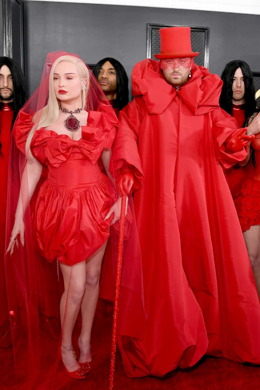 65th GRAMMY Awards - Arrivals los angeles, california february 05 for editorial use only kim petras and sam smith attend the 65th grammy awards on february 05, 2023 in los angeles, california photo by jon kopaloffwireimage