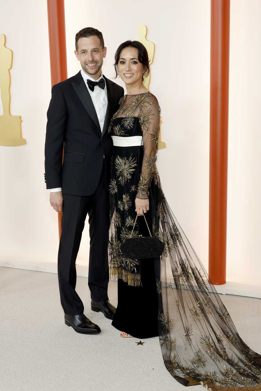 95th Annual Academy Awards - Arrivals HOLLYWOOD, CALIFORNIA - MARCH 12: Justin Marks (L) and guest attend the 95th Annual Academy Awards on March 12, 2023 in Hollywood, California. (Photo by Mike Coppola/Getty Images)