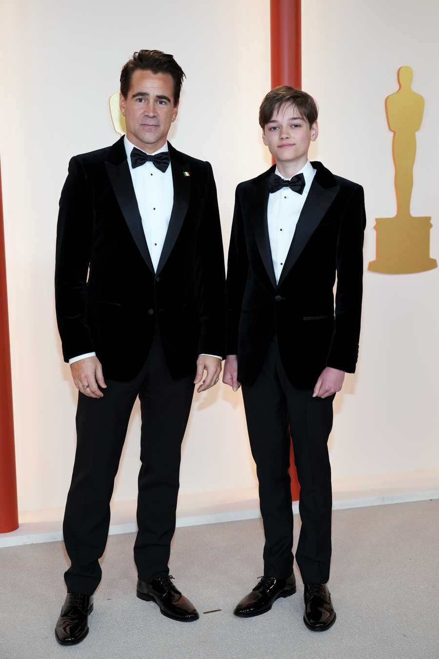 95th Annual Academy Awards - Arrivals HOLLYWOOD, CALIFORNIA - MARCH 12: Colin Farrell and Henry Tadeusz Farrell attend the 95th Annual Academy Awards on March 12, 2023 in Hollywood, California. (Photo by Kevin Mazur/Getty Images)
