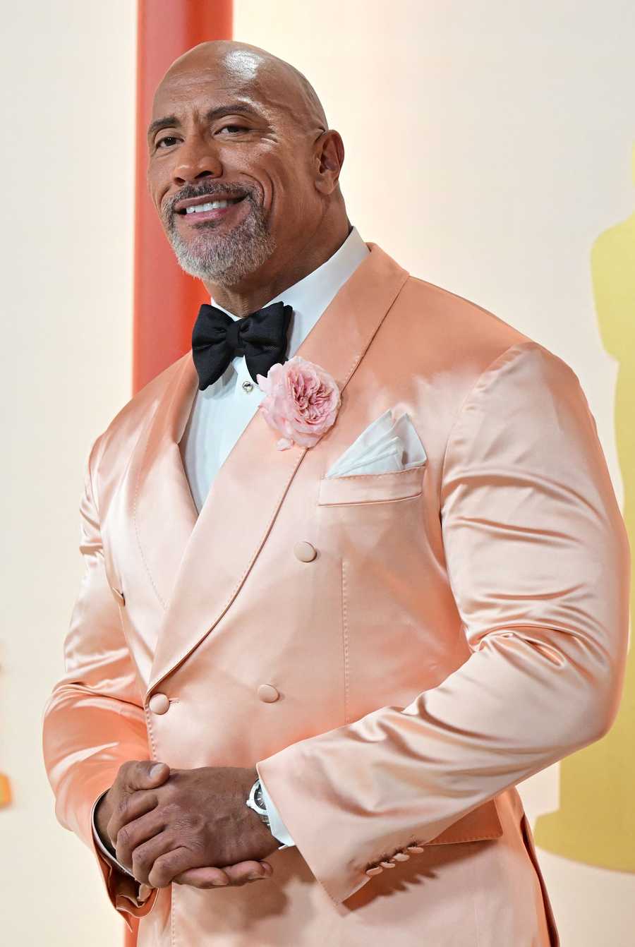 US-ENTERTAINMENT-FILM-OSCARS-AWARD-ARRIVALS-RED CARPET US actor Dwayne Johnson attends the 95th Annual Academy Awards at the Dolby Theatre in Hollywood, California on March 12, 2023. (Photo by Frederic J. Brown / AFP) (Photo by FREDERIC J. BROWN/AFP via Getty Images)