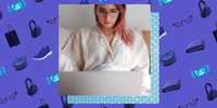 woman online shopping in bed